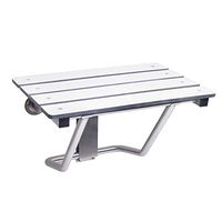 CSI Bathware SEA-WB2621-NH-PH Bracket Wall Mount Folding Shower Seat with Slatted Top, White