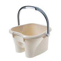 Amelie AI High-Quality Massage Foot Bath Thickened PP Plastic Household Foot Bath Barrel, Wear-Resistant and Durable, 4 Massage Rollers, with Handle, (LxWxH) 24.5x27.5x22.5CM (Color : Creamy-White)