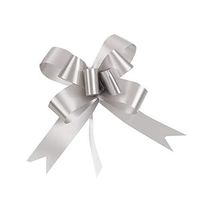 Shatchi 30mm Large 5 Pull Bow Silver Ribbons Wedding Floristry Car Gift Decorations