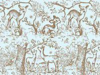 Blue"Lullaby Meadow" Toile Baby Deer Tissue Paper Gift Wrapping 20"x30" Sheets (5 ct)