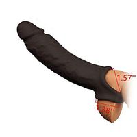 Amalgo 2020 New Black 9.4 Inch Realistic Hot Penies S-Leeve Ring for Men Reusable Strentch Length Can Be 15 Inch Realistico Extender Enlargement Sheath