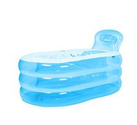 ZMM® Inflatable Bathtub, Large Bath Barrel Bathtub Blue Household Adult Bathtub Inflatable Child Swimming Pool Pink Fold with Lid Bathtub (Color : Blue, Size : 150x80x70cm)