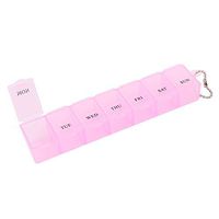 uxcell Plastic 7 Compartments Tablet Pill Box Holder Storage Case Clear Pink