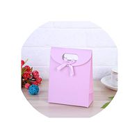 12Pcs/Lot Solid Color Portable Paper Gift Bag Wedding Partyr Baby Shower Candy Boxes DIY Creative Candy Box,Purple,12X6X16Cm