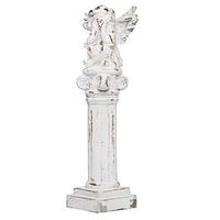 Benjara Distressed Angel Finial in Magnesium, White