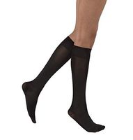 JOBST Opaque Knee High 15-20 mmHg Compression Stockings, Closed Toe, Small Petite, Classic Black