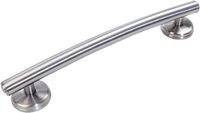 Grabcessories 61032 16-Inch Curved Transitional Grab Bar with Grips and  Anchors, Brushed Nickel
