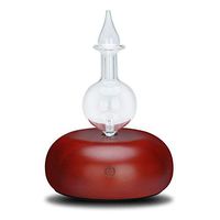 Vintage Nebulizing Pure Essential Oil Aromatherapy Diffuser 7 Colors Adjustable Mist Humidifier -Premium Home & Professional Use, No Heat No Water for Bedroom (New Dark Wooden)