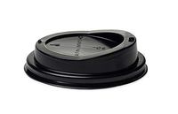 TigerChef 1,000 Black Sip Through Dome lids Fits 10-20 Ounce Hot Cups Disposable Recyclable Plastic Hot Coffee Cup Lids For Paper Hot Cups (Dome lids, Black)