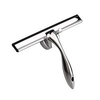 GYFHMY 2 Packs Stainless Steel Squeegee Heavy Duty Squeegees Mirror Door with Matching Hooks Holder Wiper Scraper Cleaner Household for Shower Window and Car Glass Bathroom