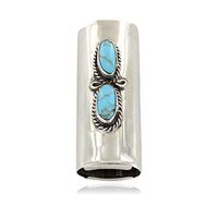 $200Tag Certified Navajo Nickel Silver Natural Turquoise Native Lighter Case 18123 Made by Loma Siiva