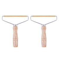 MOTZU 2 Pieces Lint Remover Fabric Shaver Clothes Fuzz Brush Tool Sweater Defuzzer with Wooden Handles Reusable Double Sided Portable Manual Epilator for Flannel Woven Coat Pet Hair Hairball