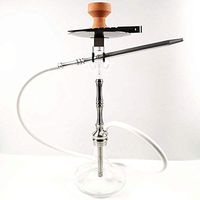 Douup 23.6" High 1 Hoses Arab Hookah with Hanging Hole, Shisha Narguile Set with Tobacco Bowl, Luxury 1 Pipes Hookah, Shisha Smoking Party Set