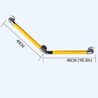 DWW Metal Shower Stair Safety Handrails Anti Slip Grab Bar Toilet Rail - Bedside Entrance Balcony Balance Support Bar for Handicap, Elderly, Disabled (Color : Yellow, Size : Right)