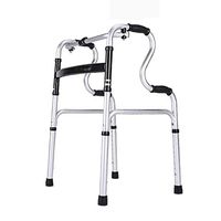 F&T Walking Frame, Adjustable Height, Old Man Walking Stick, Auxiliary Walking, Handicapped, Walking Aid, Armrest, Walking, Old Walker, Booster (Color : Silver)