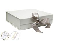 SketchGroup Gift Box with Ribbon – Lid - Magnetic Closure - for Luxury Packaging - Assortment l Black l l Pink l l Ivory l l Red l (Ivory)