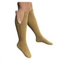 Presadee Latest Version Premium 20-30 mmHg Zipper Compression Medical Support Leg Swelling Energize Calf Circulation Varicose Veins Closed Toe Sock (Beige, 3XL)