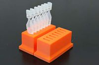 Eye Drops Vial Holder for Single-use Disposable Eye Drops & Storage, Holds 14 Single-Use Disposable vials (7 per Holder) - Two (2) Pack - Znet3D (Orange)