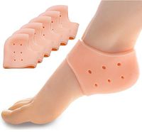 Povihome Heel Cushions Protectors, Plantar Fasciitis Inserts (Thick Version), Silicone Heel Pads for Cracked, Dry, Achilles Heels, Heel Pain Relief - 3 Pairs