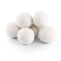 Wool Dryer Balls 6-Pack(3.15Inch), Reusable Organic Natural Fabric Softener, Shotening Drying Time and Reducing Static (White-XL)