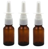 Amber Glass 1 oz Nasal Sprayer! Empty, refillable, Travel Sized, HIGH Quality Glass for Colloidal Silver and Saline Applications! (3 Pack)
