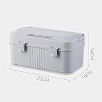 SHJIO Medicine Locking Box, Combination Medication Compartments Medication Storage Box Large Capacity Multi-Function Household Organizer,Gray