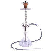 VeeBoost Hookah Set 30" Stainless Steel Shisha Accessories with Glass Water Bowl, 4 Tube Attachment, Charcoal Tray, and Large Base