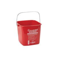 Winco PPL-6R Cleaning Bucket, 6-Quart, Red Sanitizing Solution by Winco