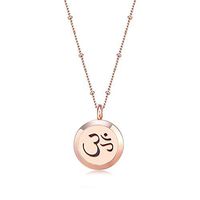 Mesinya Rose Gold Color 316L S.Steel Essential Oils Aromatherapy Diffuser Locket Necklace 20'' Chain (Yoga 1'')