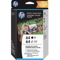 HP 64 | 2 Ink Cartridges | Black, Tri-color | N9J90AN, N9J89AN