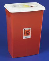 SharpSafety Sharps Container 1-Piece 26 H X 18-1/4 W X 12-3/4 D Inch 18 Gallon Red Hinged Lid, 8998 - Sold by: Pack of One