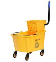 Commercial Mop Bucket with Wringer, 31 Quart Capacity, Yellow, Callie Products Co (31 QT)