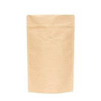 AwePackage High Barrier Natural Kraft Paper Stand up Zipper Coffee Pouch Bag with Valve (100, 16 OZ)