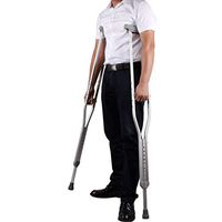 Sisyria Pair of Lightweight Aluminum Crutches, Adjustable Underarm Crutches for Elderly Disabled Patients, Durable Walk Stick in Hospital Home Outdoor
