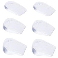 Rocutus 3 Pair Invisible Silicone Heightening Insole,Height Increase Insole Silicone Heel Cushion,Shoes Shock Absorption Leisure Shoes Paste Heel Insole for Women