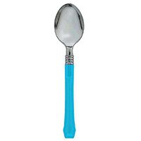 Amscan 436902.54 Classic Choice Premium Cutlery disposable-spoons, One Size, Caribbean Blue
