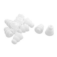 10 Pcs White Silicone 4mm Dia Triple Flange Earbud in-Ear Earplug by Uptell