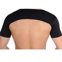 HIXGB Shoulder Support Brace Adjustable Double Shoulders Support Sports Back Shoulder Protector Pad Protection for Basketball Gym Fitness, Black,M