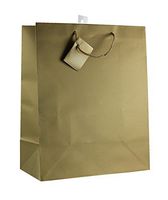 12-PC Solid Color Gift Bags, Matt Laminated, Gold Color