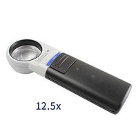 HD Handheld Magnifier 12.5 Times Round LED Magnifier Jewelry Appreciation Small and Portable Magnifying Glass