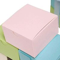Efavormart 100pcs of 4x4x2 Pink Cake Box for Candy Treat Gift Wrap Box Party Favor Boxes for Bridal Shower Wedding Party
