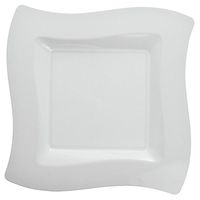Wavetrends Square Dinner Plate (Pack of 120) Size: 10" W x 10" D, Color: White