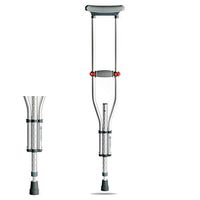 MOXIN Aluminium Crutches for Adults, Height Adjustable 13 Files, Thick Aluminum Alloy, Sturdy, Durable, Lightweight Adjustable Axilla Under Arm Crutches,Telescopicsingle