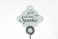 36pc Wedding Sparklers Tags - Let Love Sparkle - Aquamarine Color Shimmer Paper