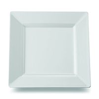 Square Plastic Salad Plates, White, 8 Inch - 10 Count