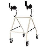 Drive Walking Aids 4 Wheels Foldable, Lower Limb Walking Trainer with Arm Drag, Medical Rolling Walker Height Adjustable Used for Indoor and Outdoor,White