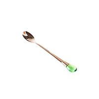 Kentop Dinner spoons stainless steel Stainless Steel Spoon Tea and Coffee Stirring Spoon Stainless-Steel Dessert Spoon made of Stainless Steel Material 15 CM (1 piece) (green)