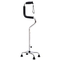 Canes Adjustable Walking Canes Quad Cane for Men and Women Lightweight Offset Cane with Ergonomic Handle and Wrist Strap - Ideal Daily Living Aid for Limited Mobility Fauay,Silver