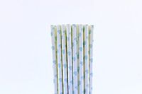 Ligh Blue Hearts Paper Straws (50)