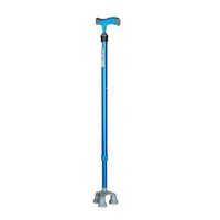 Blue Walking Aid Crutches Aluminum Alloy Telescopic Old Single Three Four Feet Support Non-Slip Lightweight MUMUJIN (Size : 75-97cm)